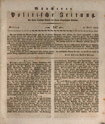 Münchener politische Zeitung (Süddeutsche Presse) Montag 21. Juni 1813