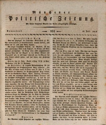 Münchener politische Zeitung (Süddeutsche Presse) Samstag 31. Juli 1813