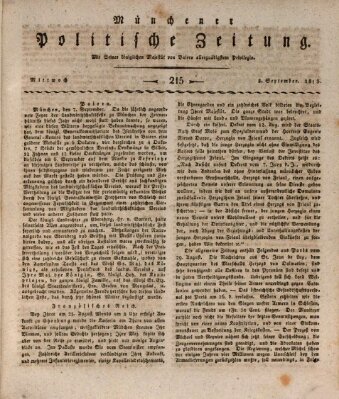Münchener politische Zeitung (Süddeutsche Presse) Mittwoch 8. September 1813