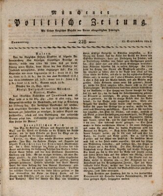 Münchener politische Zeitung (Süddeutsche Presse) Donnerstag 23. September 1813