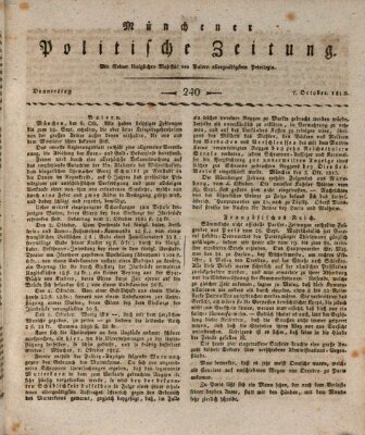 Münchener politische Zeitung (Süddeutsche Presse) Donnerstag 7. Oktober 1813