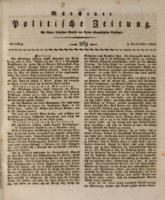 Münchener politische Zeitung (Süddeutsche Presse) Dienstag 9. November 1813