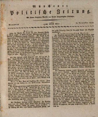 Münchener politische Zeitung (Süddeutsche Presse) Samstag 13. November 1813