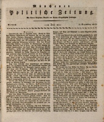 Münchener politische Zeitung (Süddeutsche Presse) Mittwoch 15. Dezember 1813