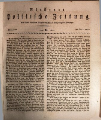 Münchener politische Zeitung (Süddeutsche Presse) Samstag 15. Januar 1814