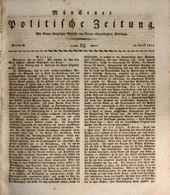 Münchener politische Zeitung (Süddeutsche Presse) Mittwoch 13. April 1814