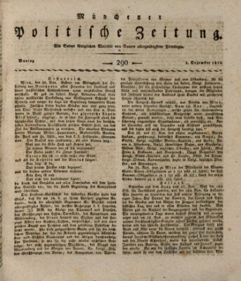 Münchener politische Zeitung (Süddeutsche Presse) Montag 5. Dezember 1814