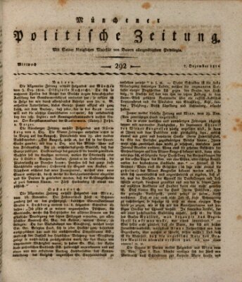 Münchener politische Zeitung (Süddeutsche Presse) Mittwoch 7. Dezember 1814