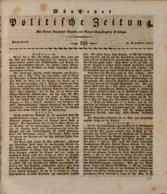 Münchener politische Zeitung (Süddeutsche Presse) Samstag 10. Dezember 1814