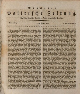 Münchener politische Zeitung (Süddeutsche Presse) Donnerstag 29. Dezember 1814