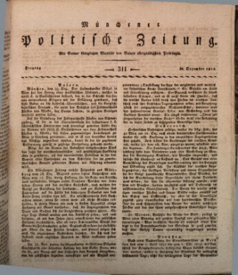 Münchener politische Zeitung (Süddeutsche Presse) Freitag 30. Dezember 1814