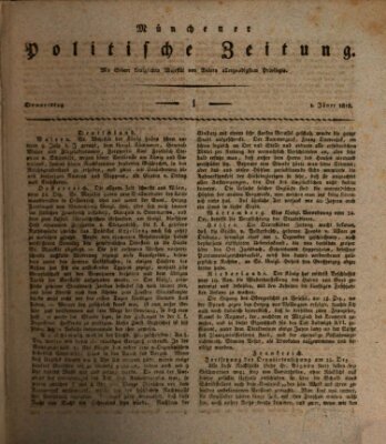 Münchener politische Zeitung (Süddeutsche Presse) Donnerstag 1. Januar 1818