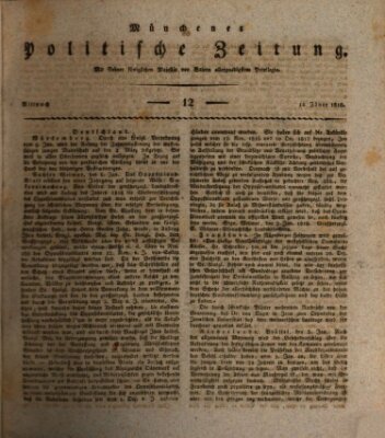 Münchener politische Zeitung (Süddeutsche Presse) Mittwoch 14. Januar 1818