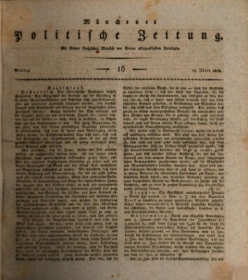 Münchener politische Zeitung (Süddeutsche Presse) Montag 19. Januar 1818