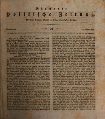 Münchener politische Zeitung (Süddeutsche Presse) Samstag 24. Januar 1818