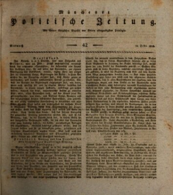 Münchener politische Zeitung (Süddeutsche Presse) Mittwoch 18. Februar 1818