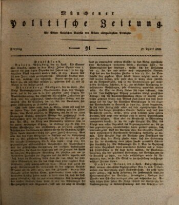 Münchener politische Zeitung (Süddeutsche Presse) Freitag 17. April 1818