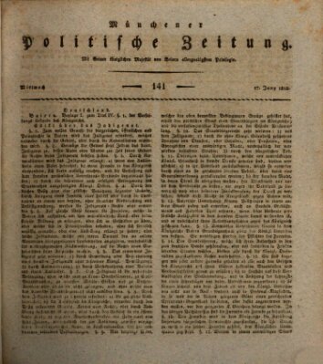 Münchener politische Zeitung (Süddeutsche Presse) Mittwoch 17. Juni 1818