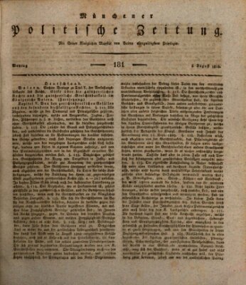 Münchener politische Zeitung (Süddeutsche Presse) Montag 3. August 1818