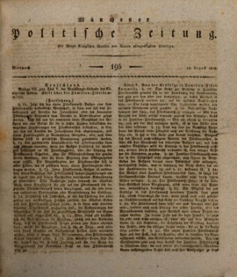 Münchener politische Zeitung (Süddeutsche Presse) Mittwoch 19. August 1818