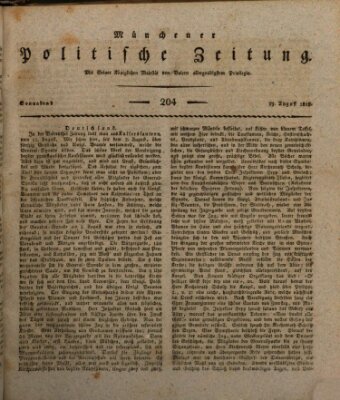 Münchener politische Zeitung (Süddeutsche Presse) Samstag 29. August 1818