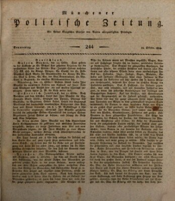 Münchener politische Zeitung (Süddeutsche Presse) Donnerstag 15. Oktober 1818