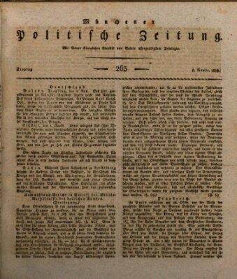 Münchener politische Zeitung (Süddeutsche Presse) Freitag 6. November 1818