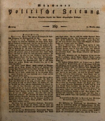 Münchener politische Zeitung (Süddeutsche Presse) Freitag 13. November 1818