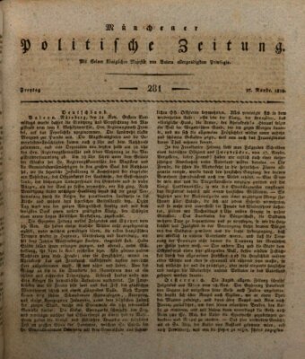 Münchener politische Zeitung (Süddeutsche Presse) Freitag 27. November 1818