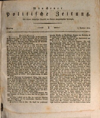 Münchener politische Zeitung (Süddeutsche Presse) Freitag 1. Januar 1819
