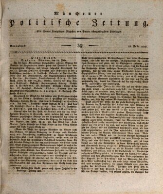 Münchener politische Zeitung (Süddeutsche Presse) Samstag 13. Februar 1819