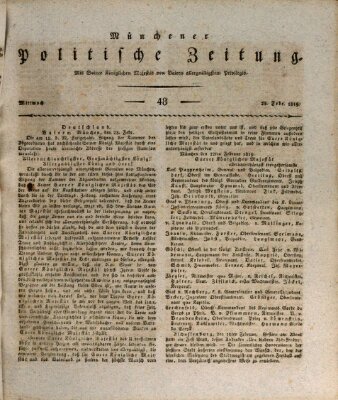 Münchener politische Zeitung (Süddeutsche Presse) Mittwoch 24. Februar 1819