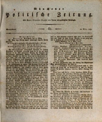 Münchener politische Zeitung (Süddeutsche Presse) Samstag 13. März 1819