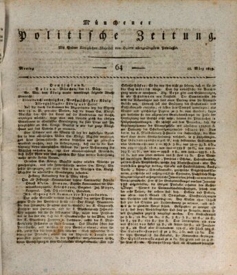 Münchener politische Zeitung (Süddeutsche Presse) Montag 15. März 1819