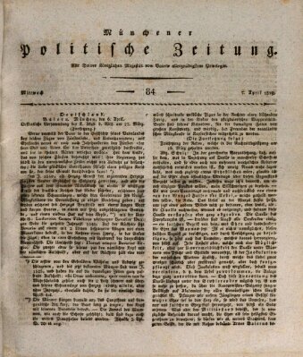 Münchener politische Zeitung (Süddeutsche Presse) Mittwoch 7. April 1819