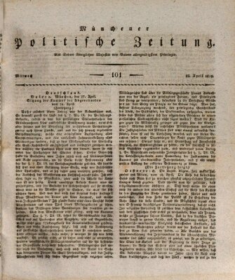 Münchener politische Zeitung (Süddeutsche Presse) Mittwoch 28. April 1819