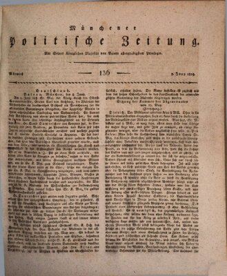Münchener politische Zeitung (Süddeutsche Presse) Mittwoch 9. Juni 1819