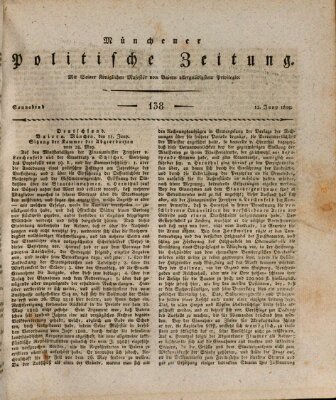 Münchener politische Zeitung (Süddeutsche Presse) Samstag 12. Juni 1819