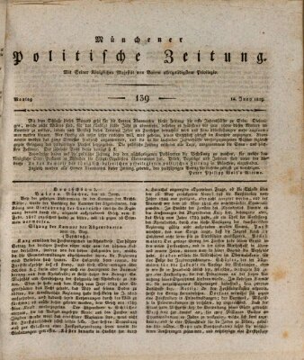 Münchener politische Zeitung (Süddeutsche Presse) Montag 14. Juni 1819
