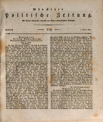 Münchener politische Zeitung (Süddeutsche Presse) Mittwoch 7. Juli 1819