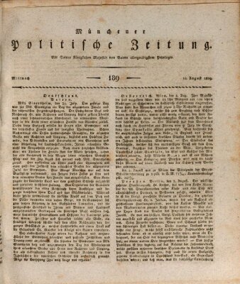 Münchener politische Zeitung (Süddeutsche Presse) Mittwoch 11. August 1819