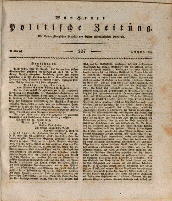 Münchener politische Zeitung (Süddeutsche Presse) Mittwoch 1. September 1819