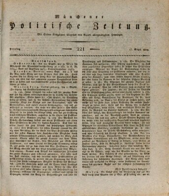 Münchener politische Zeitung (Süddeutsche Presse) Freitag 17. September 1819