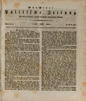 Münchener politische Zeitung (Süddeutsche Presse) Donnerstag 23. September 1819