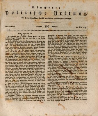 Münchener politische Zeitung (Süddeutsche Presse) Donnerstag 28. Oktober 1819