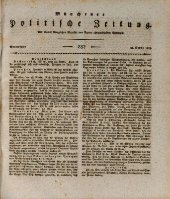 Münchener politische Zeitung (Süddeutsche Presse) Samstag 27. November 1819