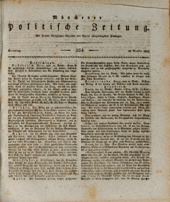 Münchener politische Zeitung (Süddeutsche Presse) Dienstag 30. November 1819