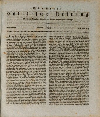 Münchener politische Zeitung (Süddeutsche Presse) Samstag 4. Dezember 1819