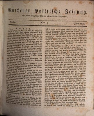 Münchener politische Zeitung (Süddeutsche Presse) Samstag 1. Januar 1820