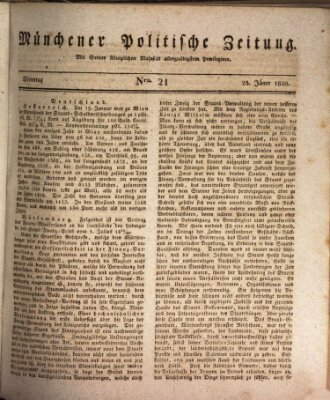 Münchener politische Zeitung (Süddeutsche Presse) Dienstag 25. Januar 1820